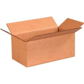 Global Industrial Long Cardboard Corrugated Boxes, 10"L x 5"W x 4"H, Kraft