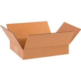 Global Industrial Flat Cardboard Corrugated Boxes, 10"L x 8"W x 2"H, Kraft