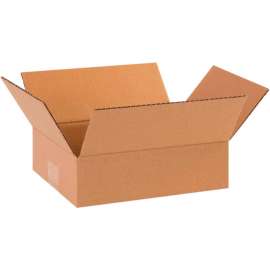 Global Industrial Flat Cardboard Corrugated Boxes, 10"L x 8"W x 3"H, Kraft