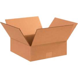 Global Industrial Flat Cardboard Corrugated Boxes, 11"L x 11"W x 4"H, Kraft