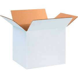 Global Industrial Cardboard Corrugated Boxes, 12"L x 10"W x 10"H, White