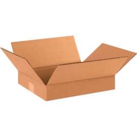 Global Industrial Flat Cardboard Corrugated Boxes, 12"L x 10"W x 2"H, Kraft