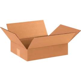 Global Industrial Flat Cardboard Corrugated Boxes, 12"L x 10"W x 3"H, Kraft