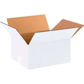 Global Industrial Cardboard Corrugated Boxes, 12"L x 10"W x 6"H, White