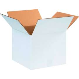 Global Industrial Cardboard Corrugated Boxes, 12"L x 12"W x 10"H, White