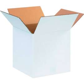 Global Industrial Cardboard Corrugated Boxes, 12"L x 12"W x 12"H, White