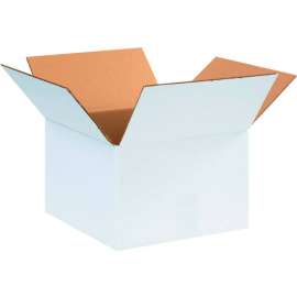 Global Industrial Cardboard Corrugated Boxes, 12"L x 12"W x 8"H, White