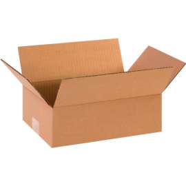 Global Industrial Flat Cardboard Corrugated Boxes, 12"L x 8"W x 4"H, Kraft