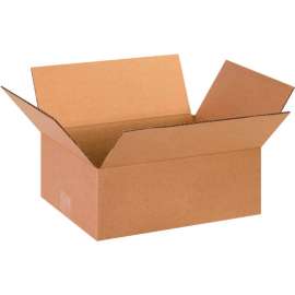 Global Industrial Flat Cardboard Corrugated Boxes, 13"L x 10"W x 5"H, Kraft