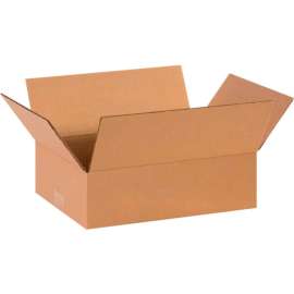 Global Industrial Flat Cardboard Corrugated Boxes, 13"L x 9"W x 4"H, Kraft