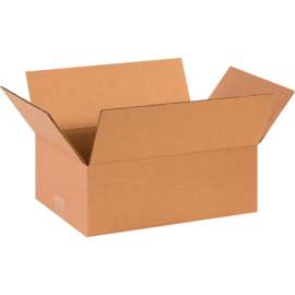 Global Industrial Flat Cardboard Corrugated Boxes, 14"L x 10"W x 5"H, Kraft