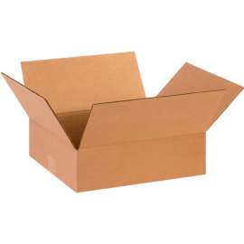Global Industrial Flat Cardboard Corrugated Boxes, 14"L x 12"W x 4"H, Kraft