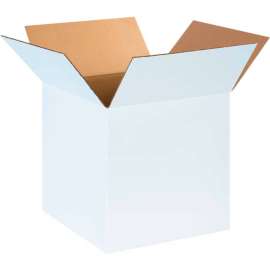 Global Industrial Cardboard Corrugated Boxes, 14"L x 14"W x 14"H, White