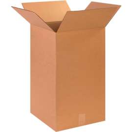 Global Industrial Tall Cardboard Corrugated Boxes, 14"L x 14"W x 24"H, Kraft
