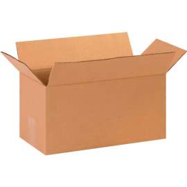 Global Industrial Long Cardboard Corrugated Boxes, 14"L x 7"W x 7"H, Kraft