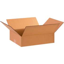 Global Industrial Flat Cardboard Corrugated Boxes, 15"L x 12"W x 4"H, Kraft