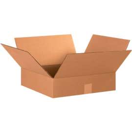 Global Industrial Flat Cardboard Corrugated Boxes, 15"L x 15"W x 4"H, Kraft