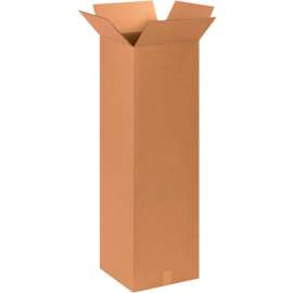 Global Industrial Tall Cardboard Corrugated Boxes, 15"L x 15"W x 48"H, Kraft