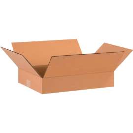 Global Industrial Flat Cardboard Corrugated Boxes, 16"L x 12"W x 3"H, Kraft