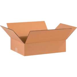 Global Industrial Flat Cardboard Corrugated Boxes, 16"L x 12"W x 4"H, Kraft