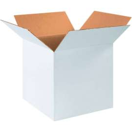 Global Industrial Cardboard Corrugated Boxes, 16"L x 16"W x 16"H, White