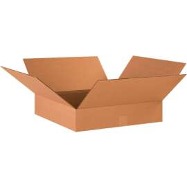 Global Industrial Flat Cardboard Corrugated Boxes, 17"L x 17"W x 4"H, Kraft