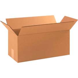 Global Industrial Long Cardboard Corrugated Boxes, 17"L x 8"W x 8"H, Kraft