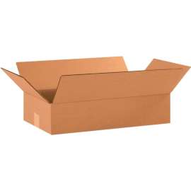 Global Industrial Flat Cardboard Corrugated Boxes, 18"L x 10"W x 4"H, Kraft