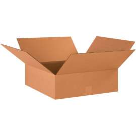 Global Industrial Flat Cardboard Corrugated Boxes, 18"L x 18"W x 6"H, Kraft