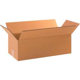 Global Industrial Long Cardboard Corrugated Boxes, 18"L x 8"W x 6"H, Kraft
