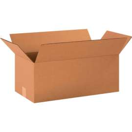 Global Industrial Long Cardboard Corrugated Boxes, 20"L x 10"W x 8"H, Kraft