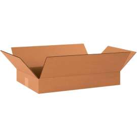 Global Industrial Flat Cardboard Corrugated Boxes, 20"L x 12"W x 3"H, Kraft
