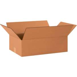 Global Industrial Flat Cardboard Corrugated Boxes, 20"L x 12"W x 6"H, Kraft