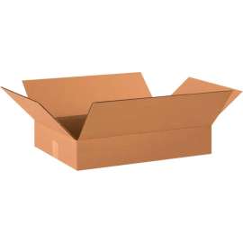 Global Industrial Flat Cardboard Corrugated Boxes, 20"L x 14"W x 3"H, Kraft