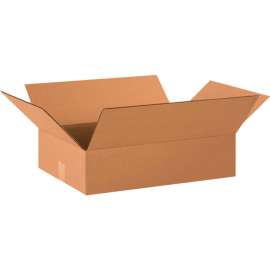 Global Industrial Flat Cardboard Corrugated Boxes, 20"L x 14"W x 4"H, Kraft