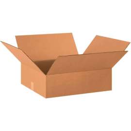 Global Industrial Flat Cardboard Corrugated Boxes, 20"L x 18"W x 6"H, Kraft