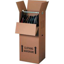 Global Industrial Wardrobe Packing Cardboard Corrugated Boxes, 20"L x 20"W x 45"H, Kraft