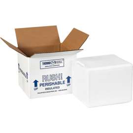 Global Industrial Foam Insulated Shipping Kits, 6"L x 5"W x 4-1/2"H, White, 8/Pack