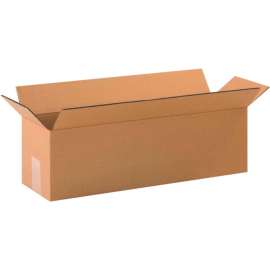 Global Industrial Long Cardboard Corrugated Boxes, 20"L x 6"W x 6"H, Kraft