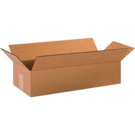 Global Industrial Long Cardboard Corrugated Boxes, 20"L x 8"W x 4"H, Kraft