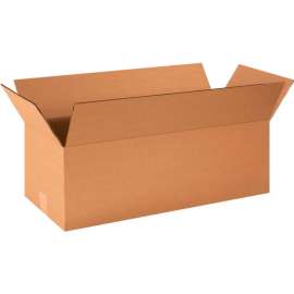 Global Industrial Long Cardboard Corrugated Boxes, 24"L x 10"W x 8"H, Kraft