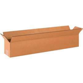 Global Industrial Long Cardboard Corrugated Boxes, 24"L x 4"W x 4"H, Kraft