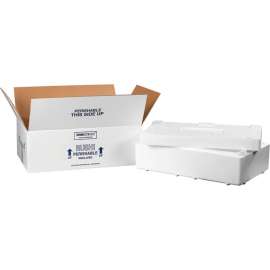 Foam Insulated Shipping Kit, 19-1/2"L x 11-1/2"W x 4-1/8"H, White