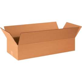 Global Industrial Flat Cardboard Corrugated Boxes, 26"L x 10"W x 4"H, Kraft