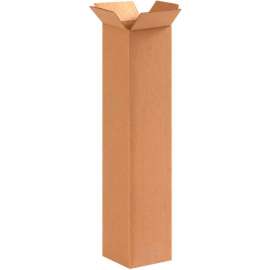 Global Industrial Tall Cardboard Corrugated Boxes, 4"L x 4"W x 18"H, Kraft