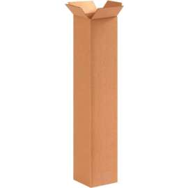 Global Industrial Tall Cardboard Corrugated Boxes, 4"L x 4"W x 20"H, Kraft