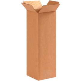 Global Industrial Tall Cardboard Corrugated Boxes, 5"L x 5"W x 12"H, Kraft