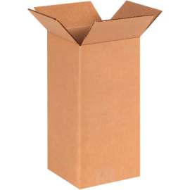Global Industrial Tall Cardboard Corrugated Boxes, 6"L x 6"W x 12"H, Kraft