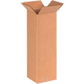 Global Industrial Tall Cardboard Corrugated Boxes, 6"L x 6"W x 18"H, Kraft