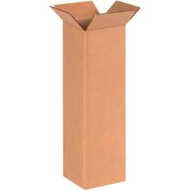 Global Industrial Tall Cardboard Corrugated Boxes, 6"L x 6"W x 20"H, Kraft